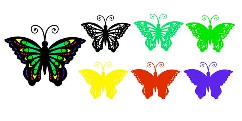 Multilayer openwork butterfly for cutting. Stock Illustration
