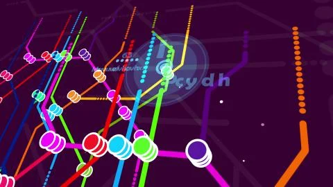Multilayered 3d illustration of a metro map. It contains a big center with th Stock Illustration