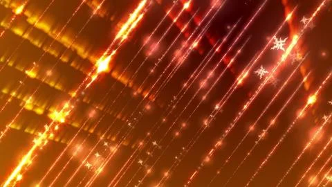 A multilayered 3d rendering of yellow rays crossing cyberspace askew in a par Stockillustratie