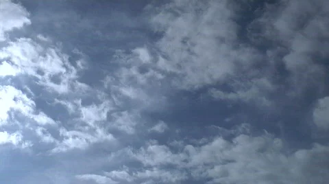 Multilayered Cloud Timelapse With Jet Fly By Stock Footage 590981