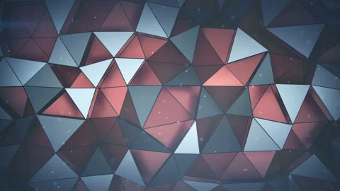 Multilayered structure with red triangular polygons loopable 3D render animation Stock Footage 121079022