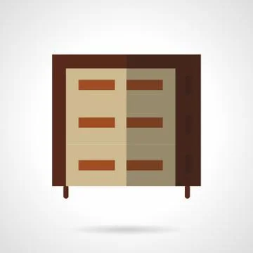 Multilevel brown oven flat vector icon Stock Illustration