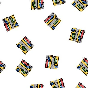 Multilevel car parking vector seamless pattern Illustrazione stock