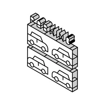 Multilevel parking isometric icon vector illustration 스톡 일러스트