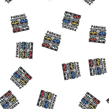 Multilevel parking vector seamless pattern Illustrazione stock