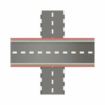 Multilevel road intersection of freeways icon Stock Illustration