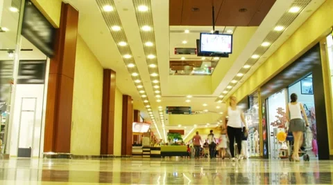 Multilevel shopping mall, time lapse Vídeos de archivo 7313623