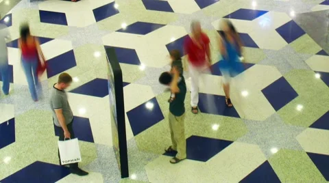 Multilevel shopping mall, time lapse Stock Footage 7314105