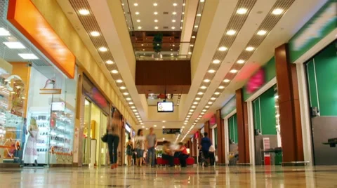 Multilevel shopping mall, time lapse Stock Footage 7325388