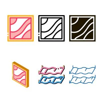 Multilevel stretch ceiling icon vector modern outline Stock-Illustration