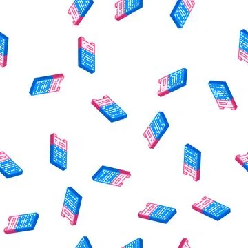 Multilevel vending machine isometric icon seamless pattern 库存插图