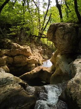 Multilevel waterfall Foto stock