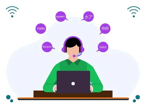 Multilingual Concept Illustration Stock Illustration