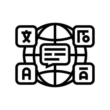 Multilingual globe nlp line icon vector illustration Illustration