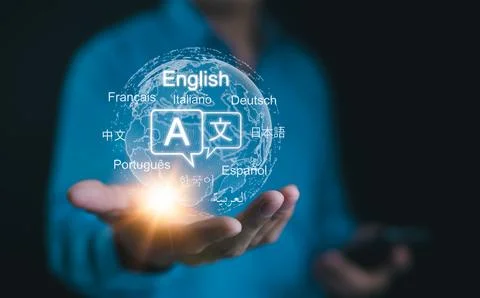 Multilingual Language Translation Technology Concept. Stock Photos