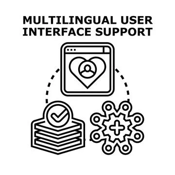 Multilingual user interface support system development イラスト素材