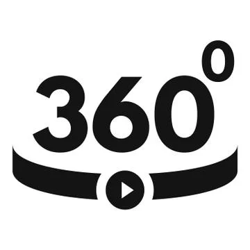 Multimedia 360 degrees icon, simple style Illustrazione stock