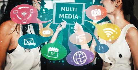 Multimedia and Computer Applications Concept uds Foto stock