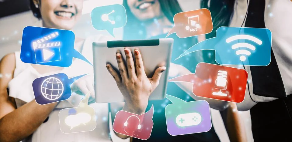 Multimedia and Computer Applications Concept uds Foto stock
