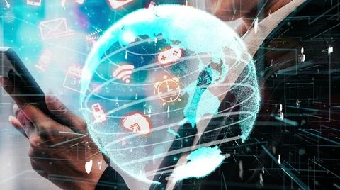 Multimedia and Computer Applications conceptual Foto stock