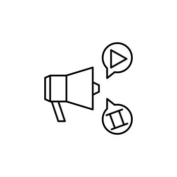 Multimedia announcement icon. Element of video products outline icon for mobile Stock Illustration