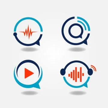 Multimedia Bubble Speech Logo Sign Symbol Icon Stock Illustration