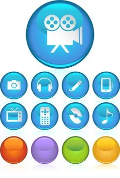 Multimedia buttons Stock Illustration