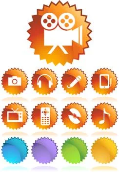 Multimedia buttons Stock Illustration