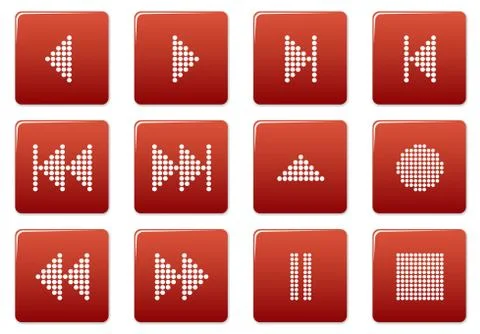 Multimedia buttons set. Illustrazione stock