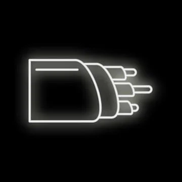 Multimedia cable neon line art icon connecting devices Stock Illustration