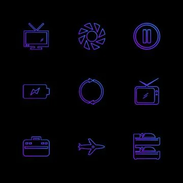 Multimedia , camera , user interface , folders , directory , eps icon set vec Stock Illustration