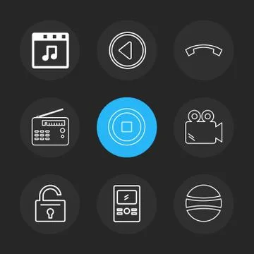 Multimedia , camera , user interface , folders , directory , eps icon set vec 스톡 일러스트