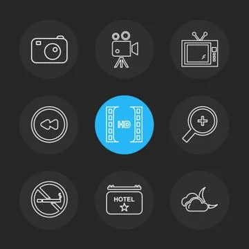 Multimedia , camera , user interface , folders , directory , eps icon set vec イラスト素材