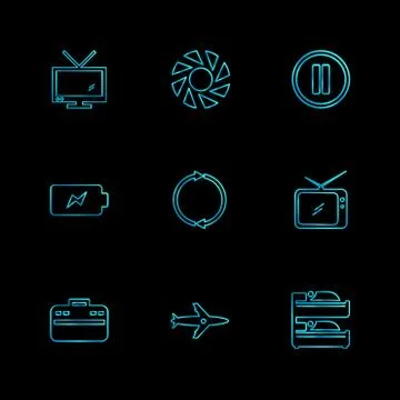 Multimedia , camera , user interface , folders , directory , eps icon set vec Illustrazione stock