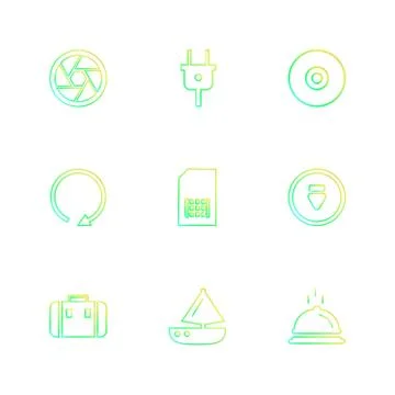Multimedia , camera , user interface , folders , directory , eps icon set vec 스톡 일러스트