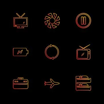 Multimedia , camera , user interface , folders , directory , eps icon set vec Stock Illustration