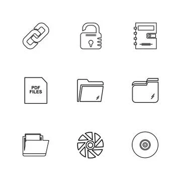 Multimedia , camera , user interface , folders , directory , eps icon set vec 스톡 일러스트