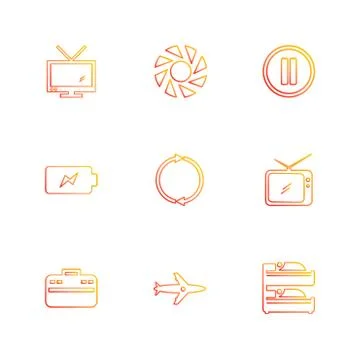 Multimedia , camera , user interface , folders , directory , eps icon set vec 스톡 일러스트