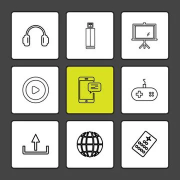 Multimedia , camera , user interface , folders , directory , eps icon set vec 스톡 일러스트