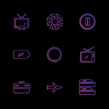 Multimedia , camera , user interface , folders , directory , eps icon set vec Illustrazione stock