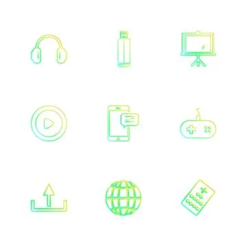Multimedia , camera , user interface , folders , directory , eps icon set vec 스톡 일러스트