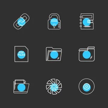 Multimedia , camera , user interface , folders , directory , eps icon set vec 스톡 일러스트