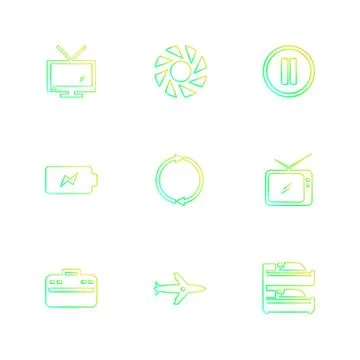 Multimedia , camera , user interface , folders , directory , eps icon set vec Stock Illustration