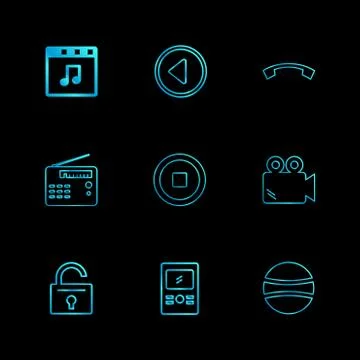 Multimedia , camera , user interface , folders , directory , eps icon set vec 스톡 일러스트