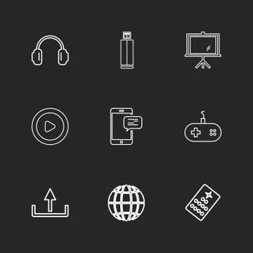 Multimedia , camera , user interface , folders , directory , eps icon set vec 스톡 일러스트