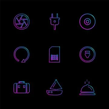 Multimedia , camera , user interface , folders , directory , eps icon set vec Illustrazione stock