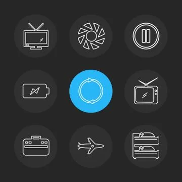 Multimedia , camera , user interface , folders , directory , eps icon set vec Illustrazione stock