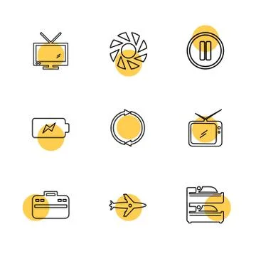 Multimedia , camera , user interface , folders , directory , eps icon set vec Stock Illustration