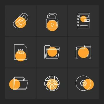 Multimedia , camera , user interface , folders , directory , eps icon set vec Stock Illustration