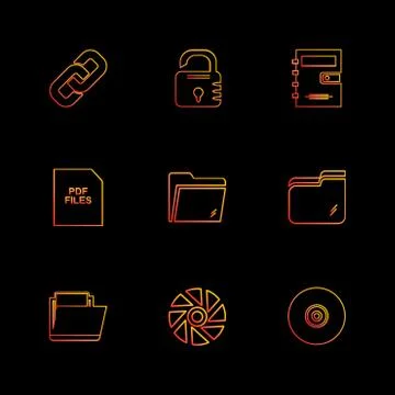 Multimedia , camera , user interface , folders , directory , eps icon set vec イラスト素材